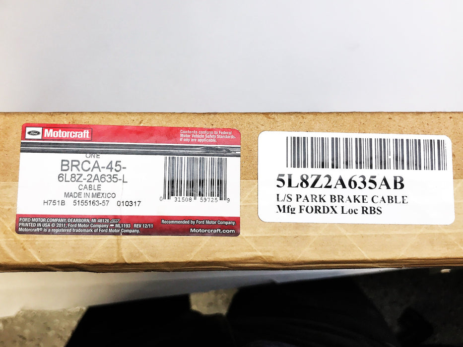 Motorcraft Ford OEM Left Side Parking Brake Cable BRCA-45 NOS