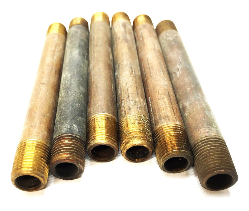 UNBRANDED 1/8" x 3-1/2" Brass Nipple [Lot of 6] NOS