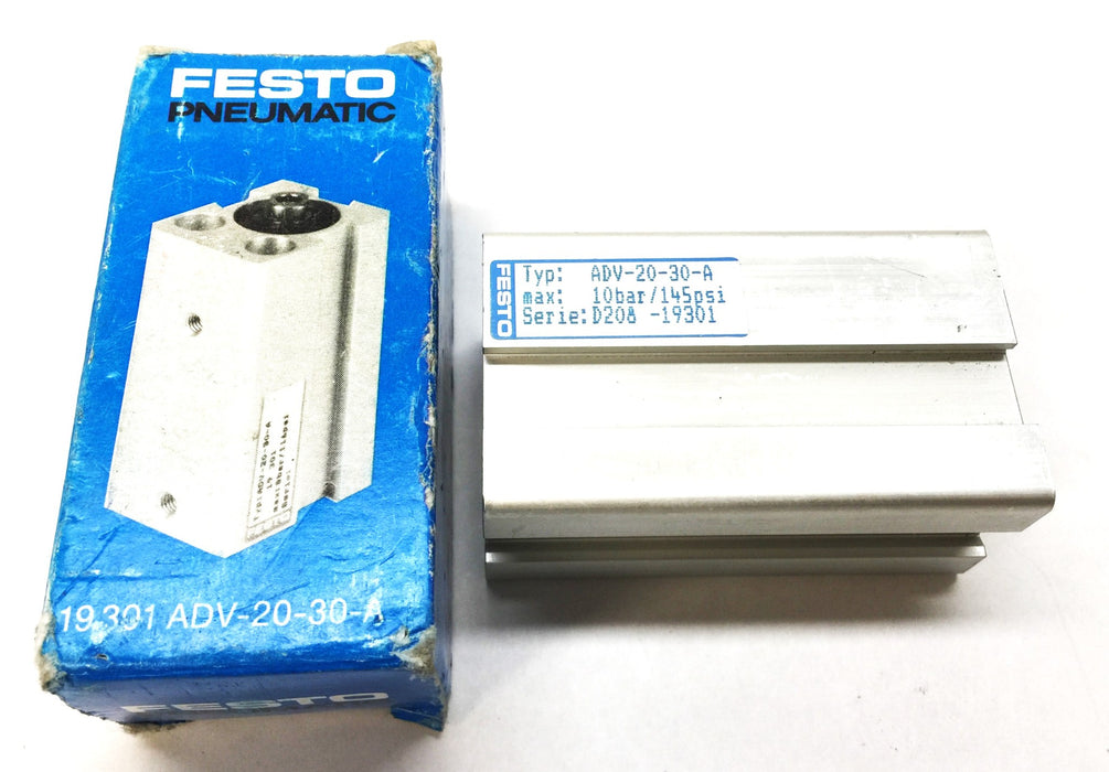 Festo Short Stroke Double Action Pneumatic Cylinder ADV-20-30-A (19301) NOS
