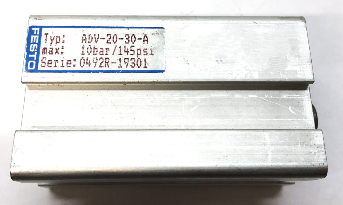Festo Short Stroke Double Action Pneumatic Cylinder ADV-20-30-A (19301) USED