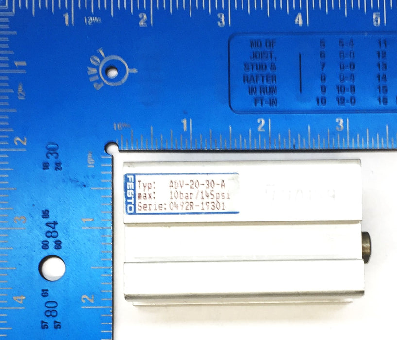 Festo Short Stroke Double Action Pneumatic Cylinder ADV-20-30-A (19301) USED