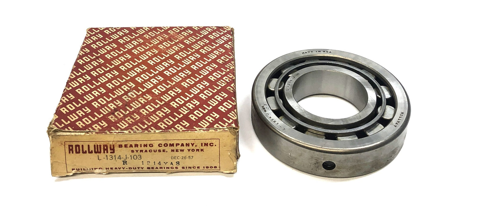 Rollway Cylindrical Roller Bearing With Dowel Hole L-1314-J-103 (R1314YAS) NOS