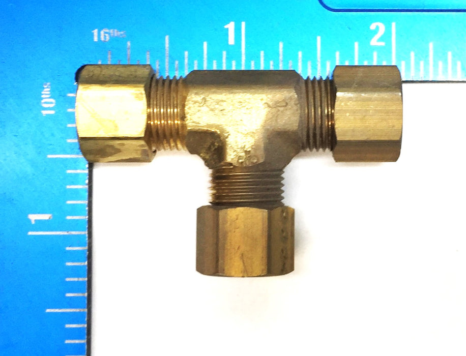 UNBRANDED 5/16" Brass Compression Tee [Lot of 6] NOS