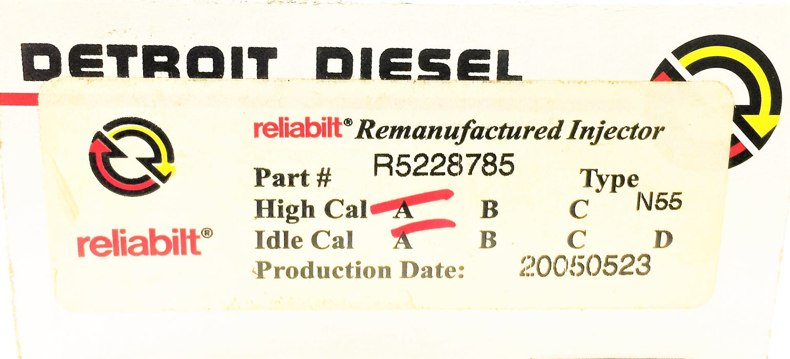 DETROIT DIESEL Fuel Injector (High Cal-A/Idle Cal-A) R5228785 REMANUFACTURED