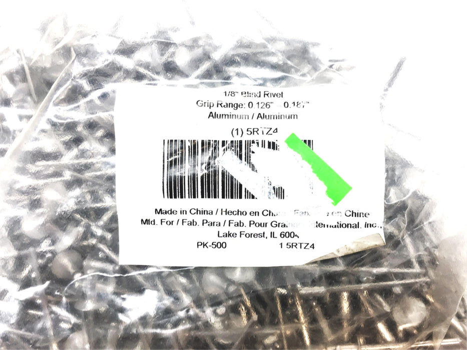 Grainger 500 Piece Pack 1/8 Inch Aluminum Blind Rivet 5RTZ4 NOS