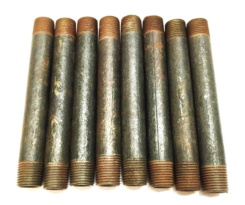 Unbranded 1/8" x 3" Black Malleable Iron Nipple [Lot of 8] NOS
