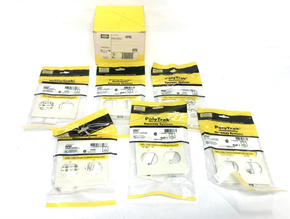 Hubbell PolyTrak Nonmetal 2 Gang Duplex Face Plate KP82 [Lot of 6] NOS