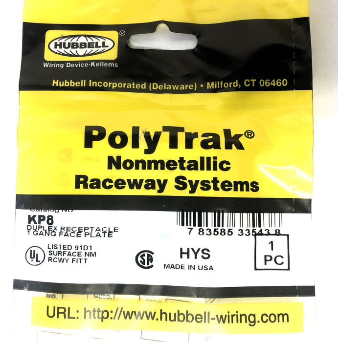 Hubbell PolyTrak Nonmetal 1 Gang Duplex Face Plate Receptacle KP8 [Lot of 4] NOS