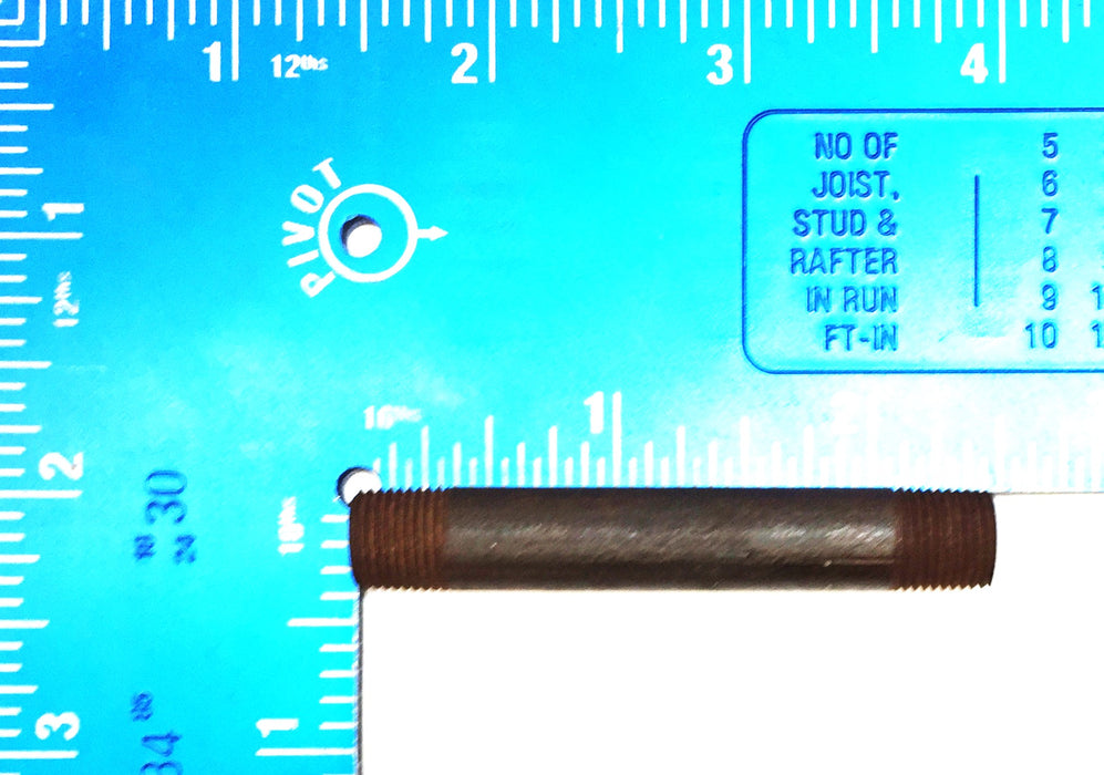 Unbranded 1/8" x 2-1/2" Black Iron Nipple [Lot of 8] NOS