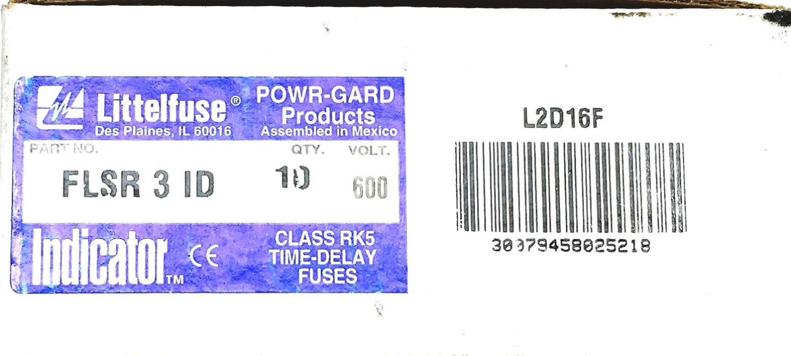 Littelfuse 10 Piece Time Delay Current Limiting Dual Element Fuse FLSR-3-ID NOS