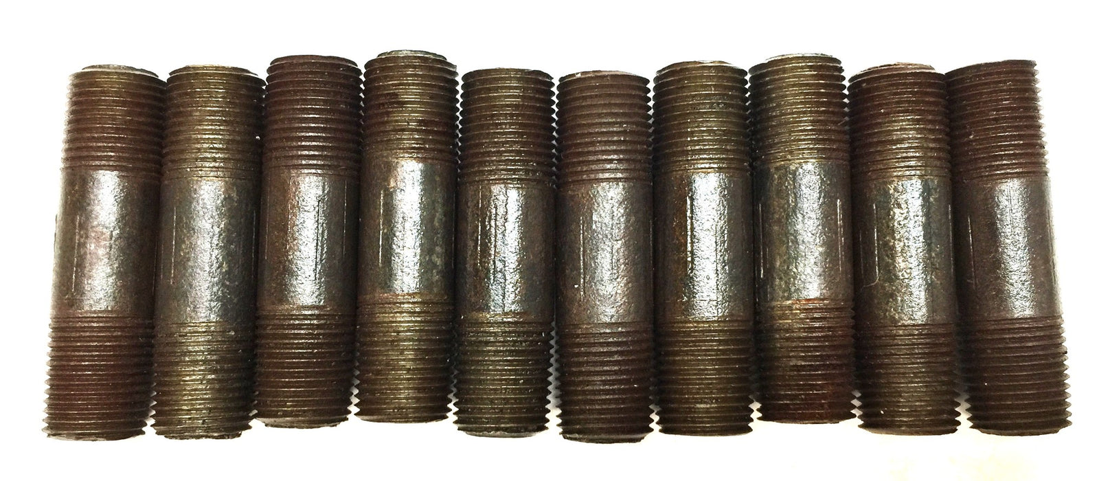 Unbranded 1/8" x 1-1/2" Black Iron Nipple [Lot of 11] NOS
