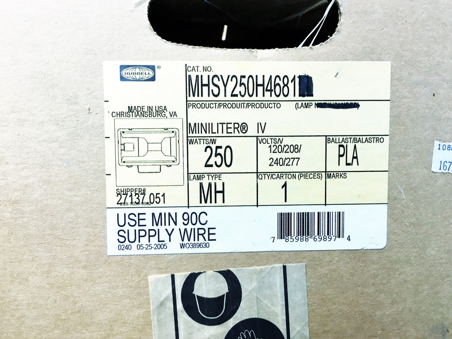 Hubbell Miniliter IV Outdoor Lighting MHS-Y250H-468-1 NOS