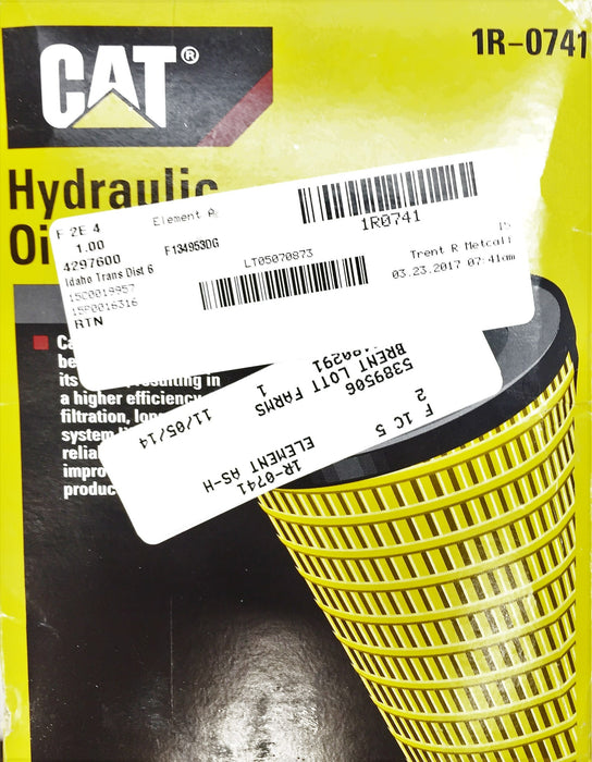 Filtro de aceite hidráulico Caterpillar/CAT 1R-0741 NOS