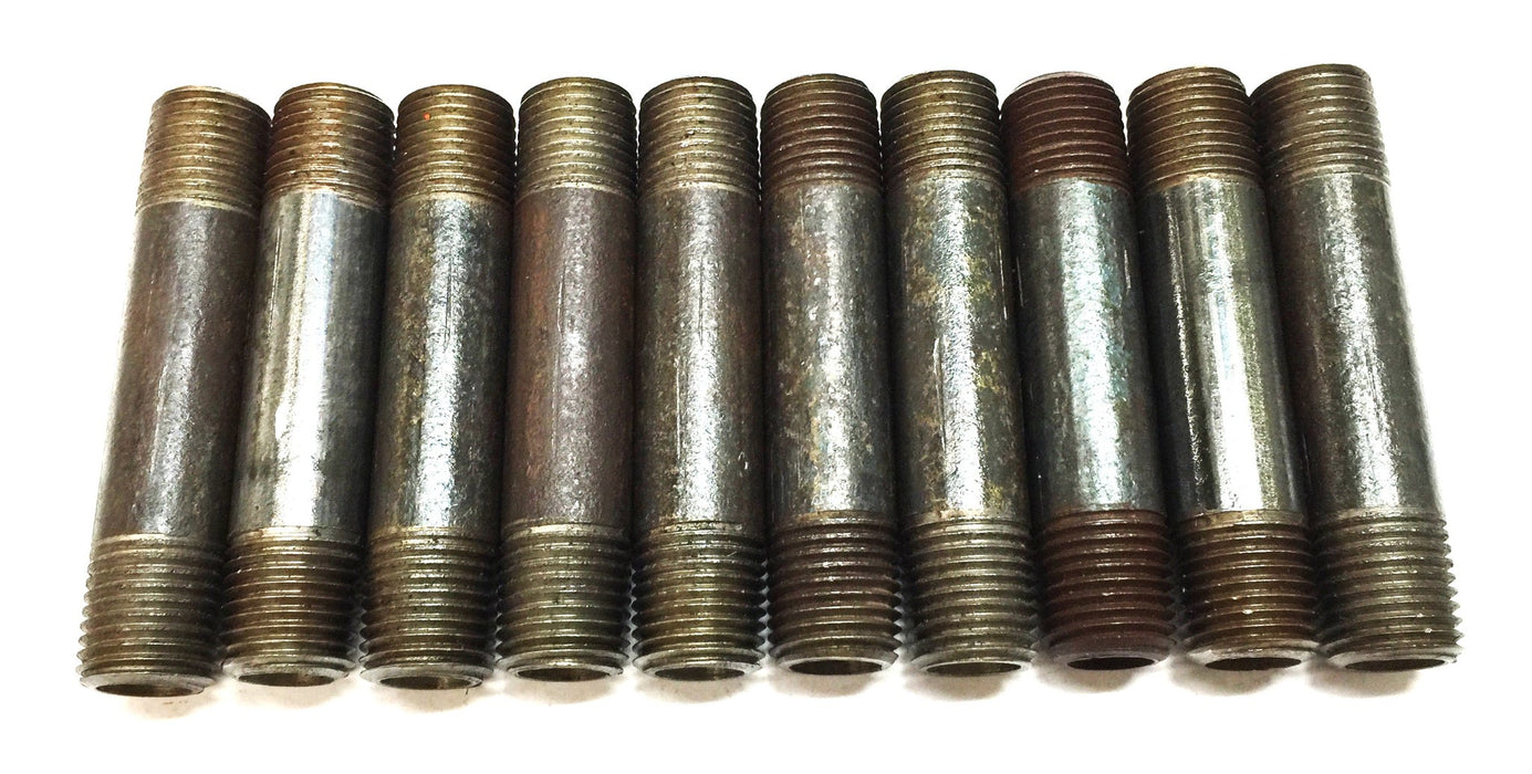 Unbranded 1/4" x 2-1/2" Black Iron Nipple [Lot of 10] NOS
