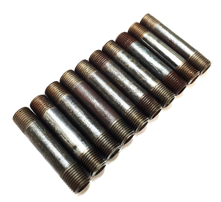 Unbranded 1/4" x 2-1/2" Black Iron Nipple [Lot of 10] NOS