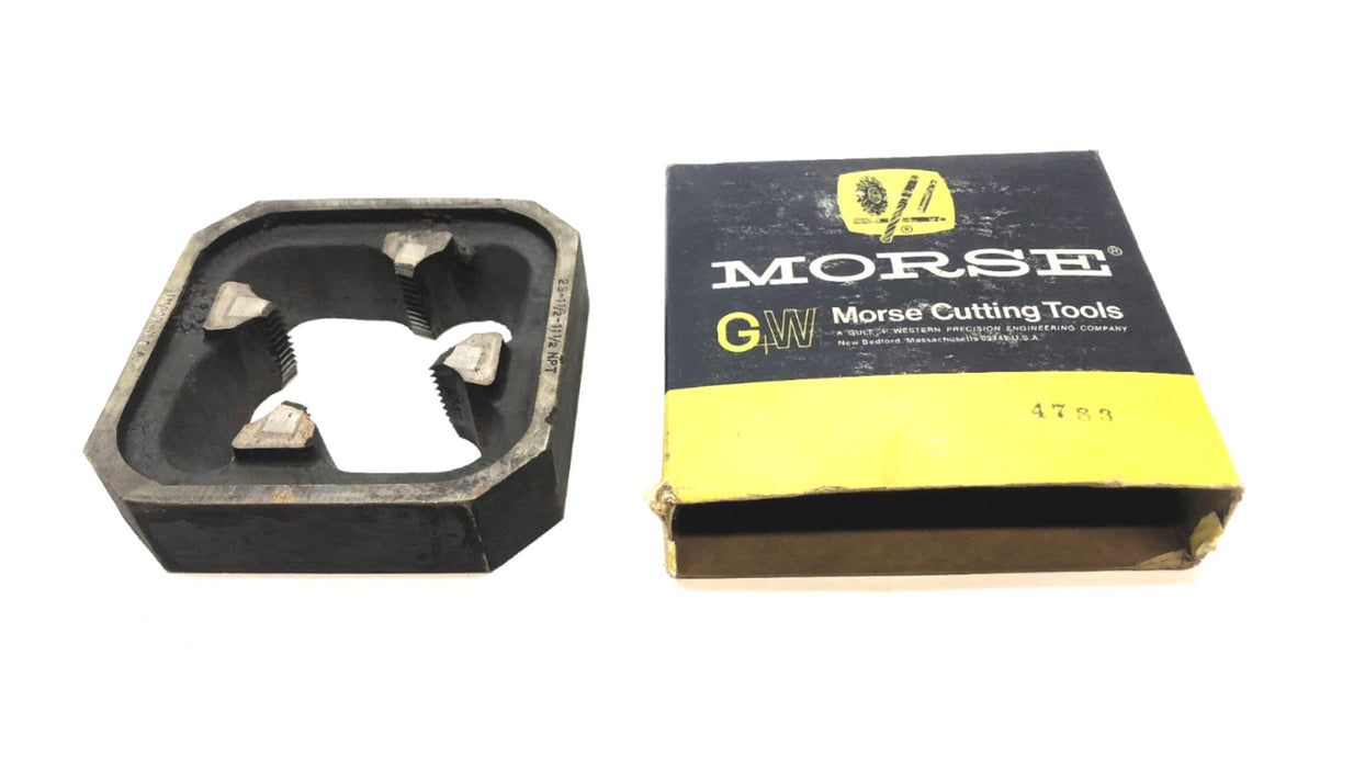 Morse 4" Square 1" Thick 1-1/2-11-1/2 Size Carbon Steel Pie Die 4783 (31042) NOS