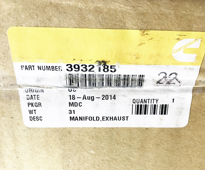 Cummins OEM Exhaust Manifold 3932185 NOS