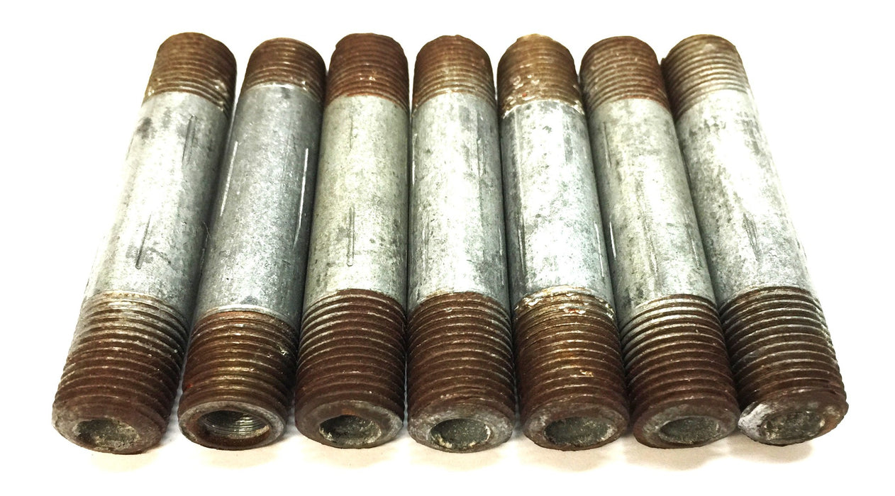 Unbranded 1/8" x 2" Galvanized Nipple [Lot of 7] NOS
