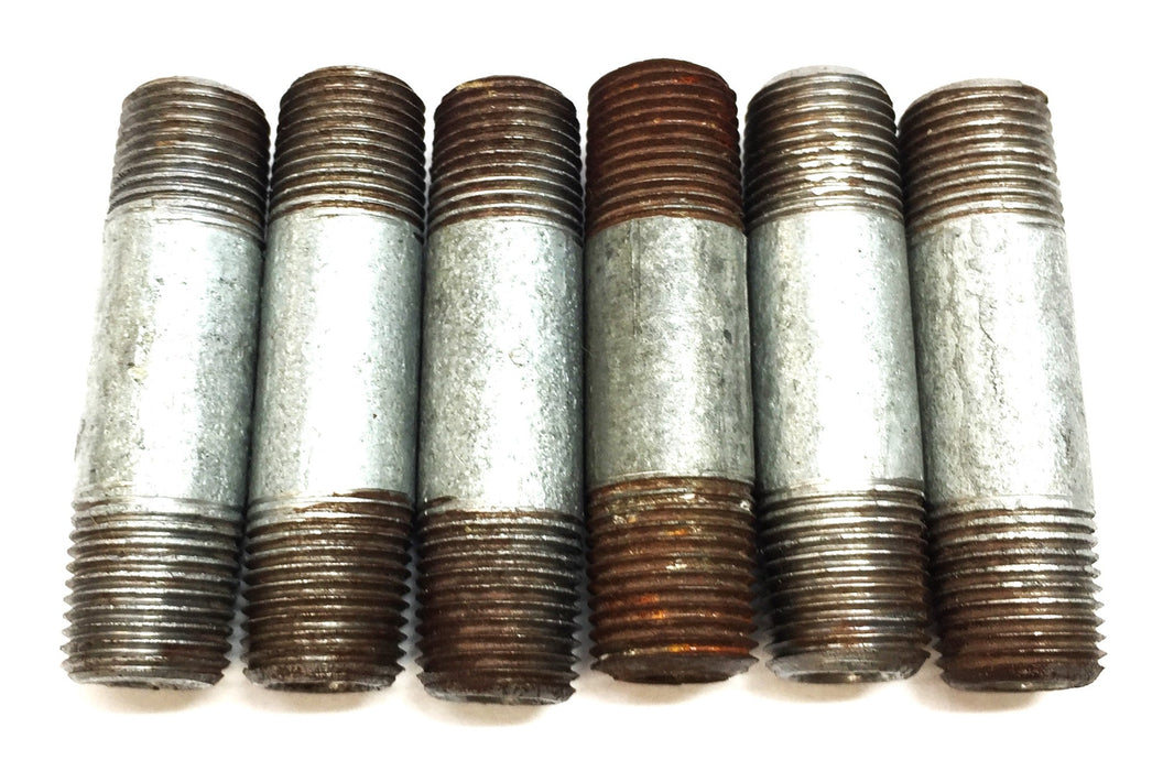 Unbranded 1/8" x 1-1/2" Galvanized Nipple [Lot of 6] NOS