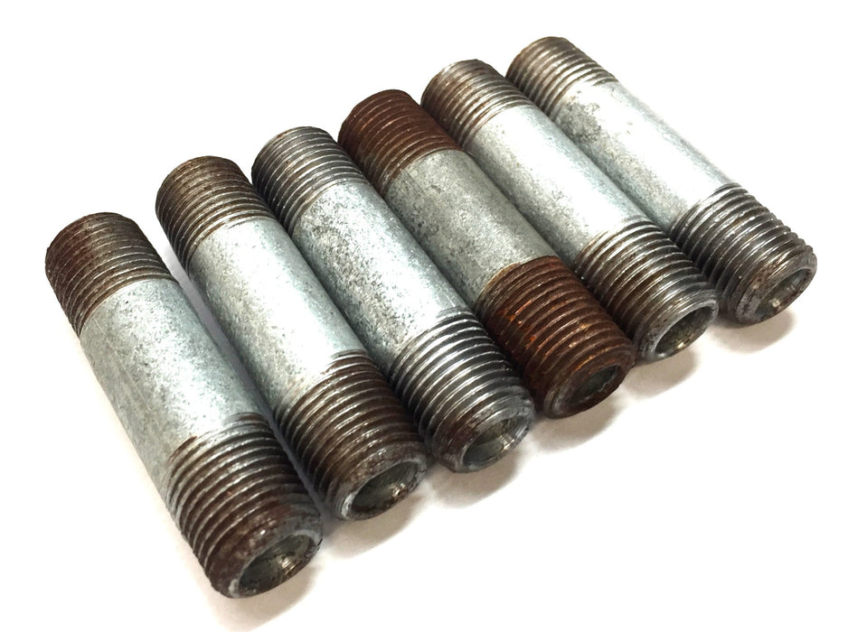Unbranded 1/8" x 1-1/2" Galvanized Nipple [Lot of 6] NOS