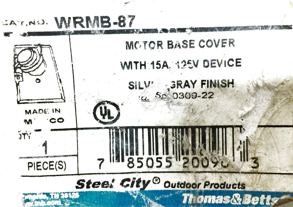 Steel City Motor Base Plug w/Weatherproof Cover WRMB-87 NOS