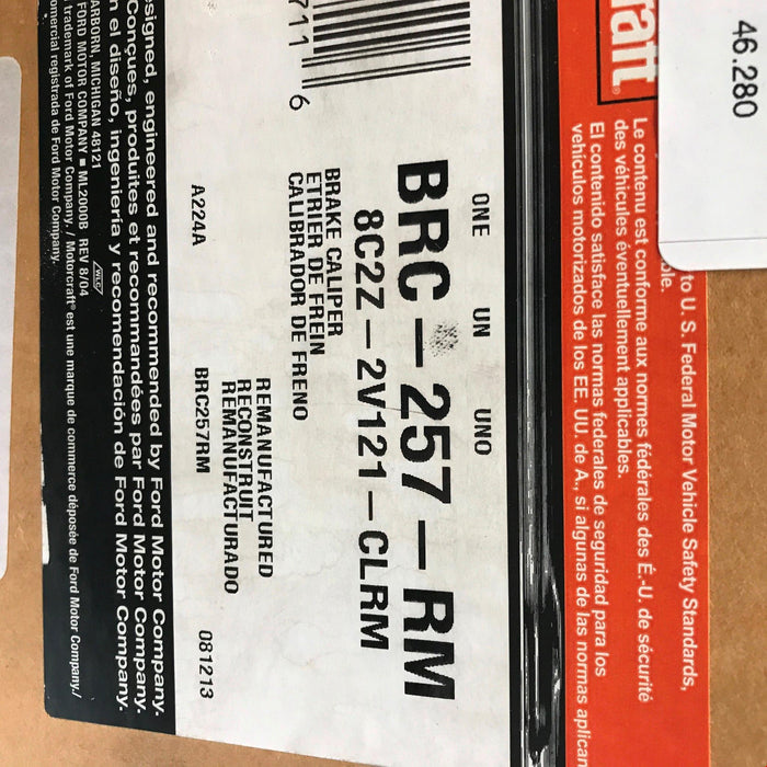 Motorcraft Re-Manufactured Unloaded Caliper BRC257RM (8C24-2B120/1-C) NOS
