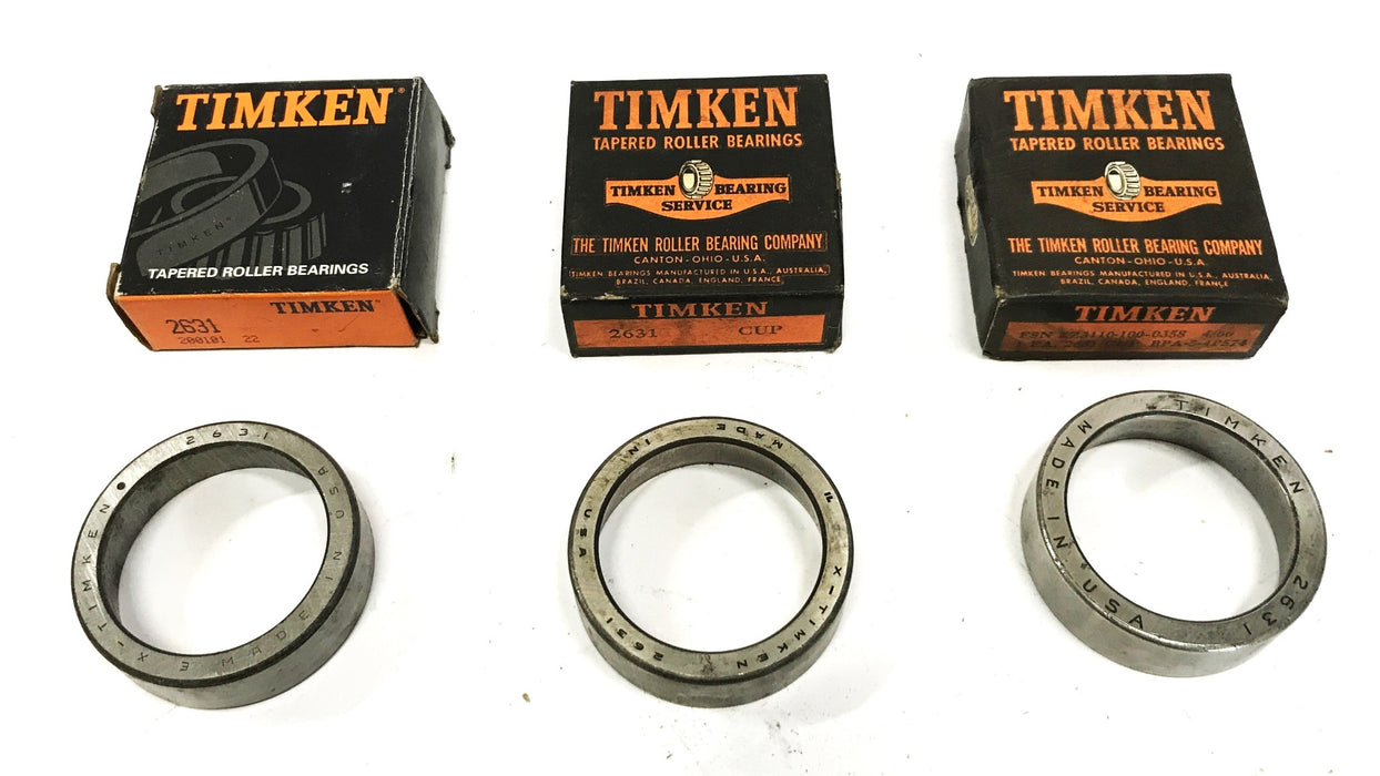 Timken Tapered Roller Bearing Cup 2631 [Lot of 3] NOS