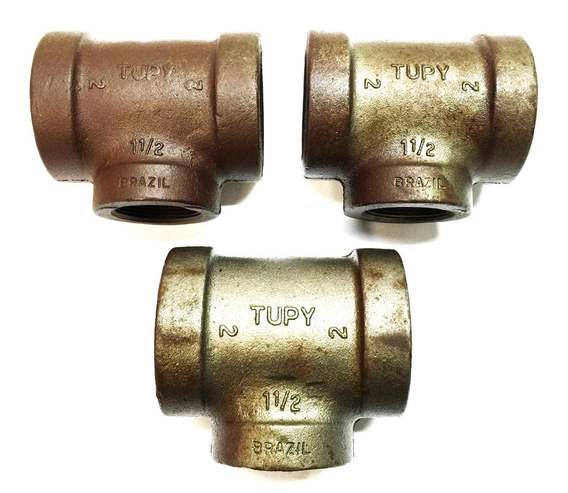 Tupy 2" x 2" x 1-1/2" Iron Tee [Lot of 3] NOS