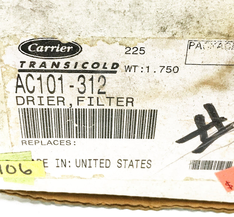 Carrier OEM Filter Drier AC101-312 NOS