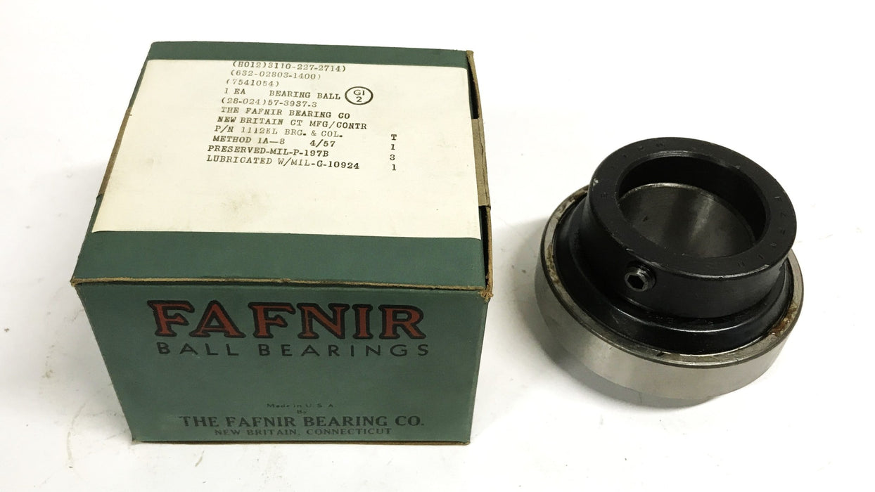 Fafnir 1-3.4 inch Insert Bearing with Collar 1112KL NOS
