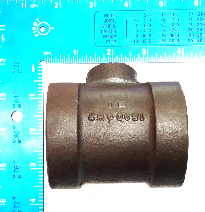 Stockham 1-1/2" x 1-1/2" x 1/2" Iron Tee 1500GWP (3008) [Lot of 3] NOS