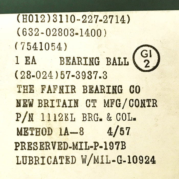 Fafnir 1-3.4 inch Insert Bearing with Collar 1112KL NOS