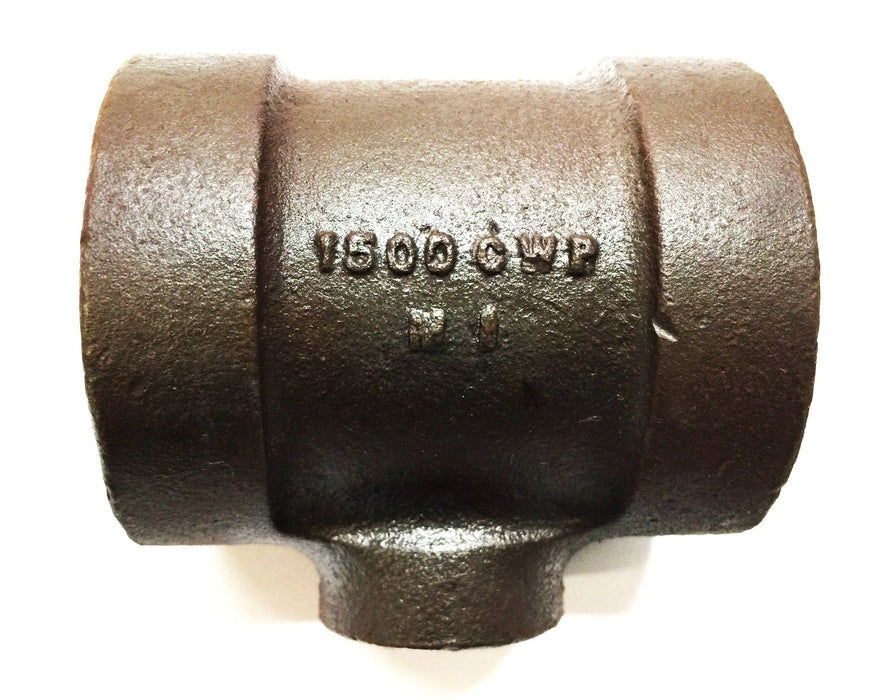 Stockham 1-1/2" x 1-1/2" x 1/2" Iron Tee 1500GWP (3008) [Lot of 3] NOS