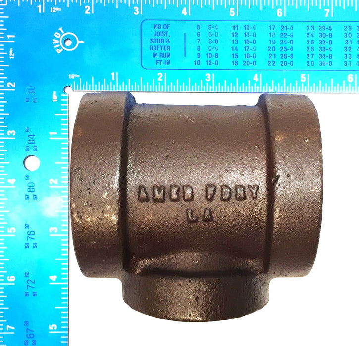 American Foundry 1-1/2" x 1-1/2" x 1-1/4" Iron Tee NOS
