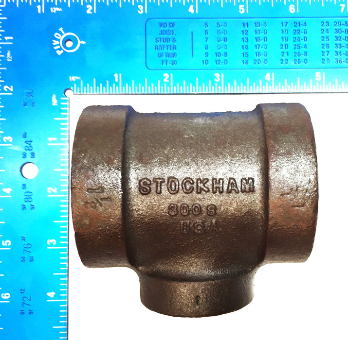 Stockham 1-1/2" x 1-1/2" x 1" SCH80 Iron Tee NOS