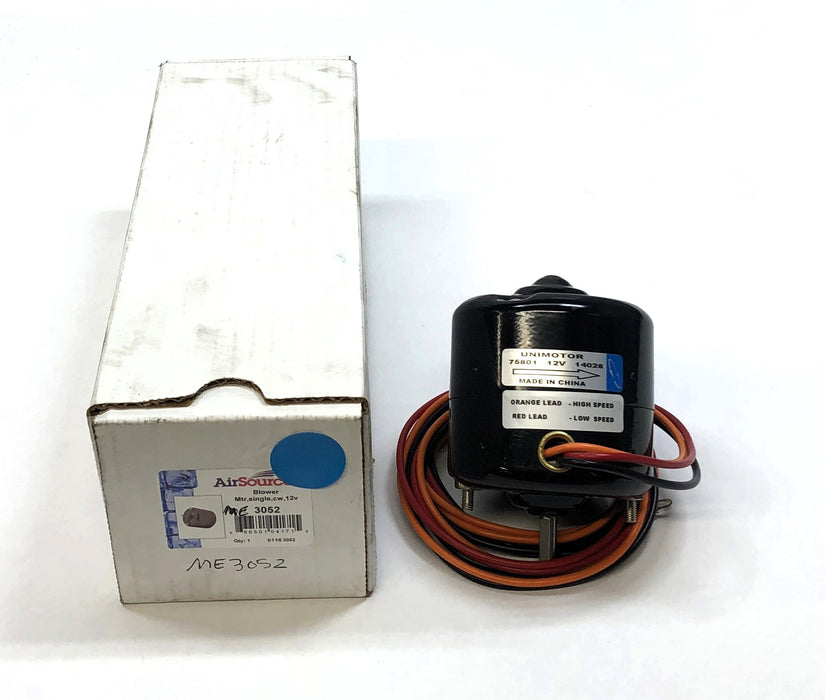AirSource Single Shaft 12v Blower Motor 3052 (75801) NOS