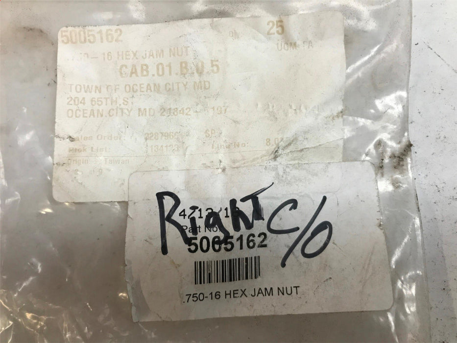 Unbranded 3/4"-16 Hex Jam Nut 5005162 [Lot of 21] NOS