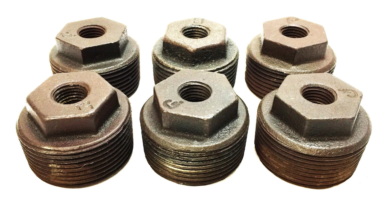 Unbranded 1-1/4" x 1/4" SCH 40 Iron Bushing [Lot of 6] NOS