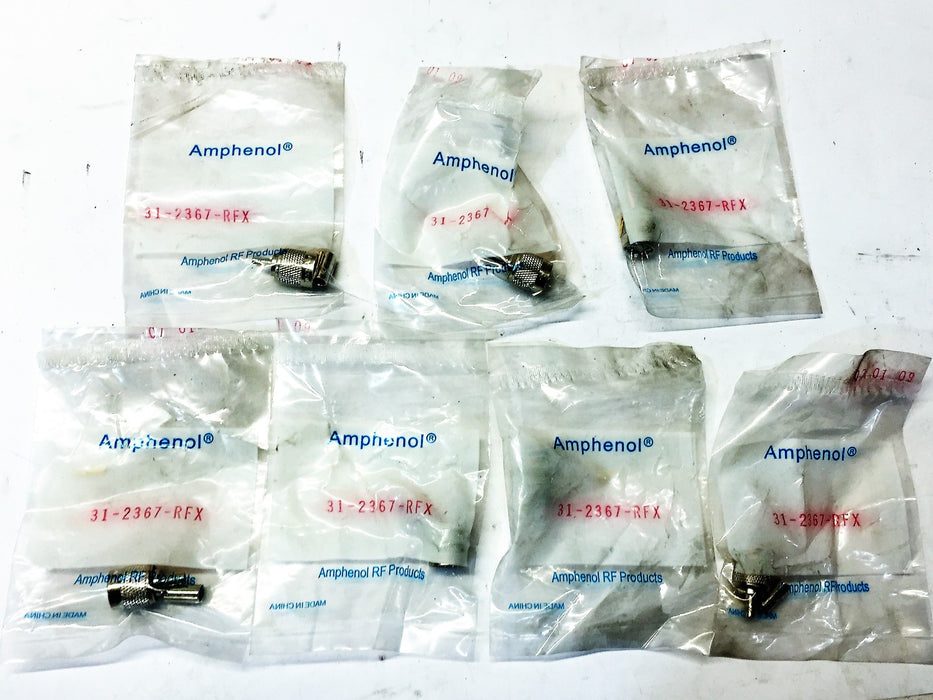 Amphenol Connector Straight Crimp Male Plug 3-pieces 31-2367RFX [Lot of 7] NOS