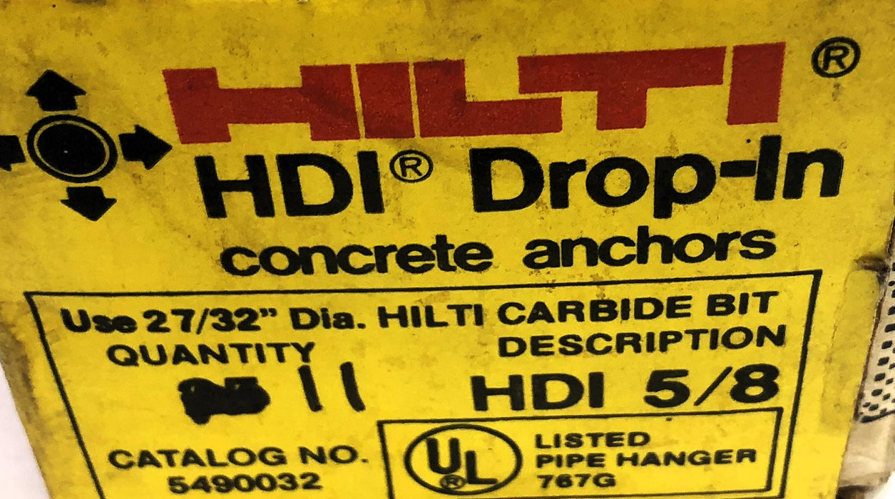 Hilti Box of 11 5/8 INCH Anchors 5490032 NOS