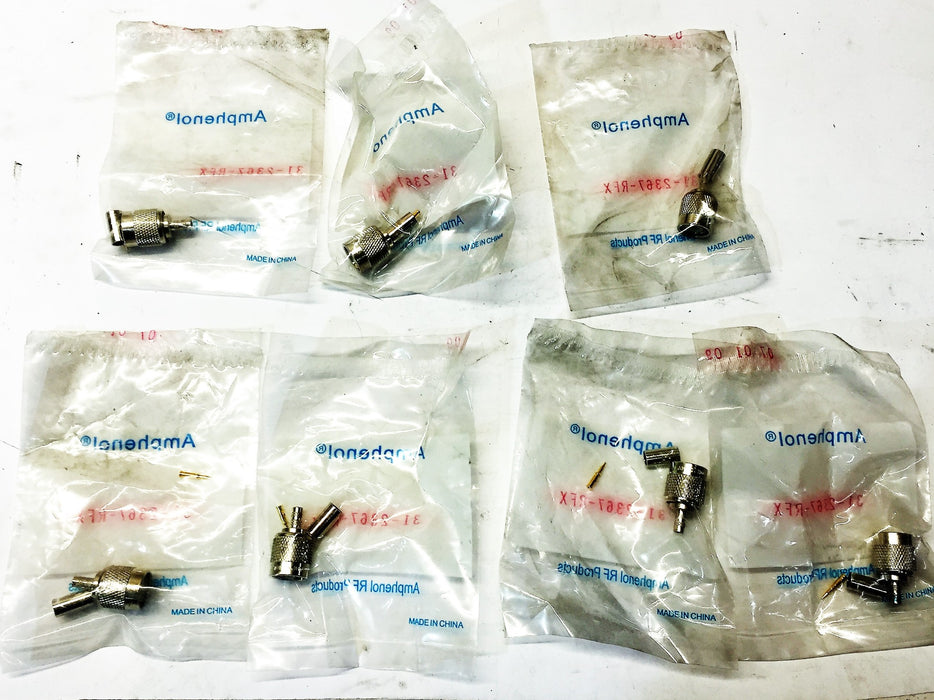 Amphenol Connector Straight Crimp Male Plug 3-pieces 31-2367RFX [Lot of 7] NOS