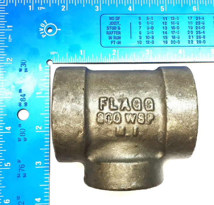 Flagg 1-1/4" x 1" SCH 80 Iron Tee [Lot of 3] NOS