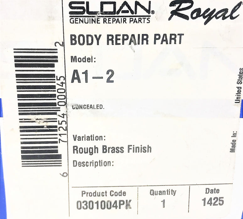 SLOAN GENUINE MODEL A1-2 BODY REPAIR PART ROUGH BRASS FINISH 0301004PK NOS