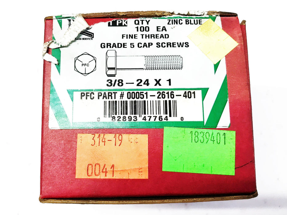 PFC Garde 5 Cap Screws 3/8"-24x1" 51-2616-401 [Lot of 100] NOS