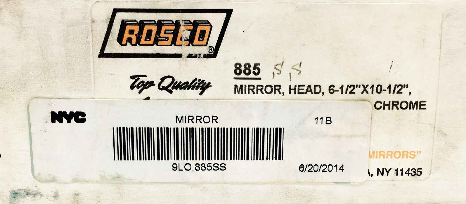 Rosco 6-1/2X10-1/2 Inch Chrome Head Mirror 855 NOS