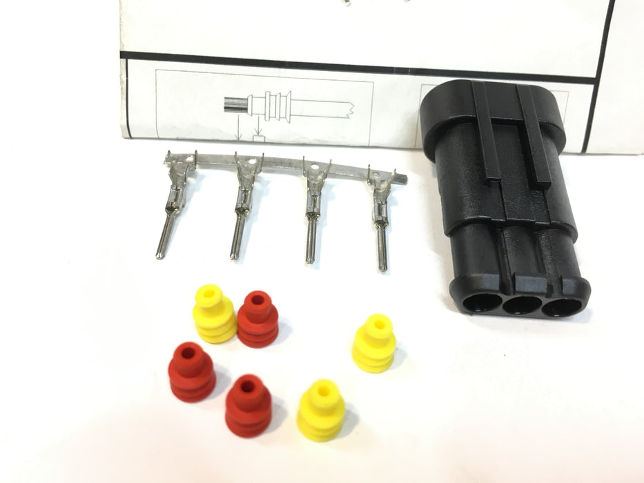 WHELEN 441 AMP WATER-PROOF CONNECTOR SET NOS [ LOT OF 4 ]