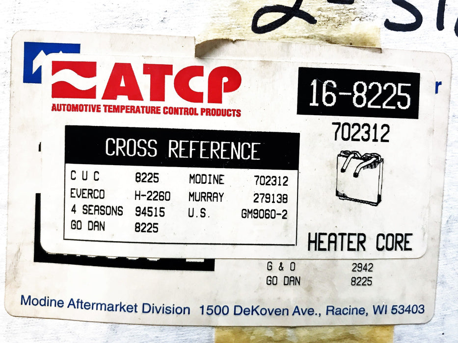 ATCP Heater Core 16-8225 NOS