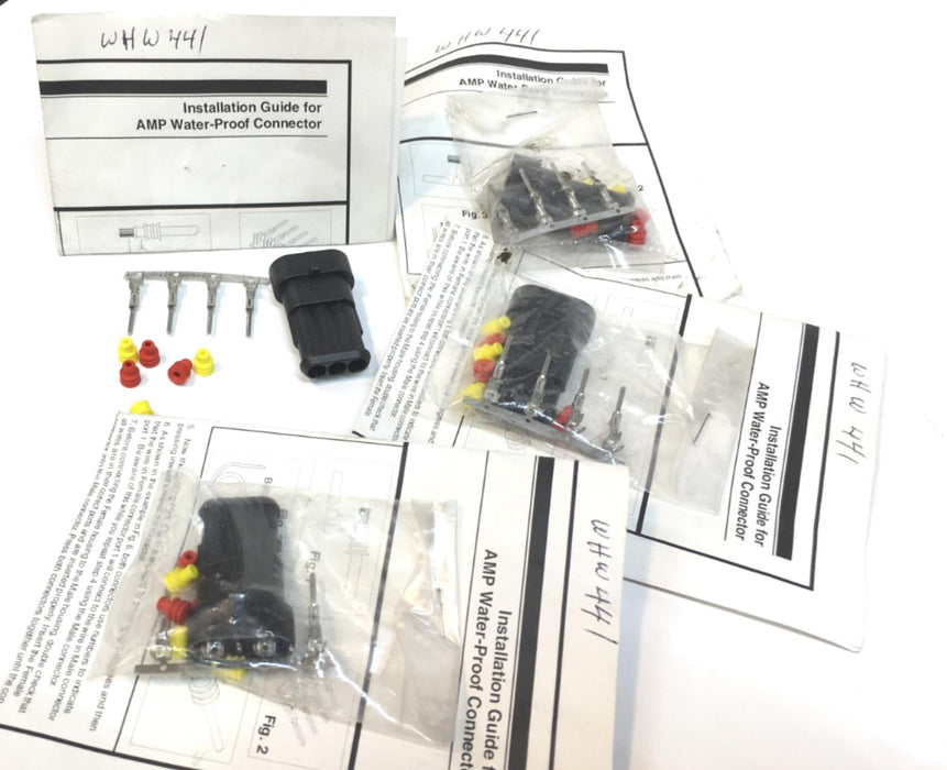 WHELEN 441 AMP WATER-PROOF CONNECTOR SET NOS [ LOT OF 4 ]