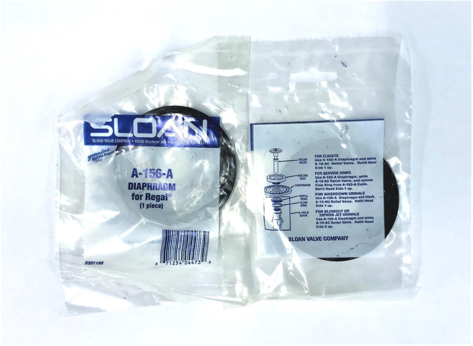 SLOAN VALVE CO DIAPHRAGM FOR REGAL A-156-A [LOT OF 2] NOS