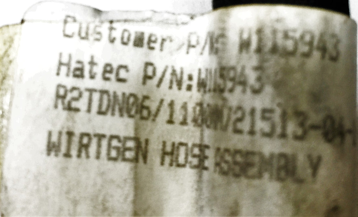 Wirtgen Hydraulic Hose RTDN06 1100mm (43.03") 21513-04 NOS